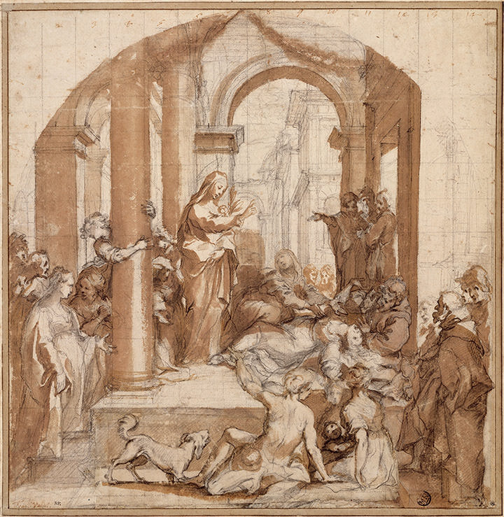 Francesco Vanni, <em>Compositional Study for Saint Catherine of Siena Delivering a Possessed Person</em>, 1593–96
