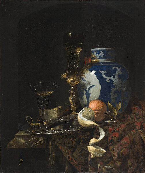 Willem Kalf, Still Life with a Chinese Porcelain Jar, 1669