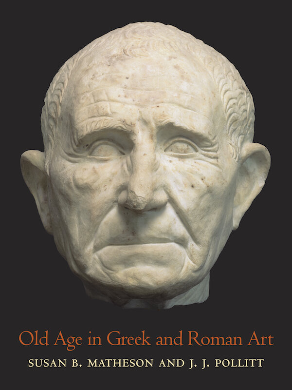 Book cover featuring a marble portrait head of an old man.