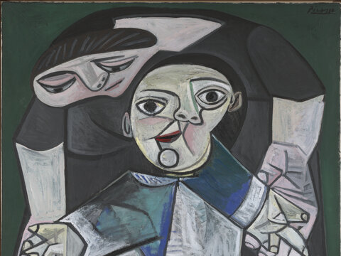 Pablo Picasso's painting 'First Step' showing a mother and child.