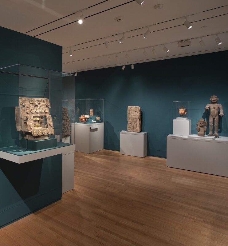 View of objects on display in the galleries.