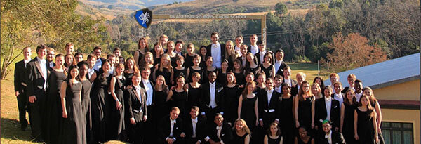 The Yale Glee Club at the Drakensberg Boys’ Choir School in KwaZulu-Natal, South Africa. Photo: Courtesy the Yale Glee Club
