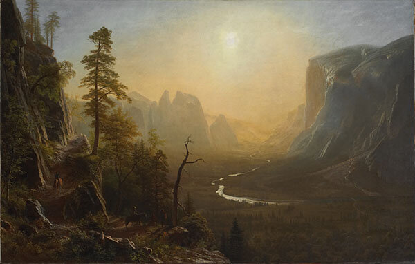Albert Bierstadt, Yosemite Valley, Glacier Point Trail, ca. 1873. Oil on canvas. Yale University Art Gallery, Gift of Mrs. Vincenzo Ardenghi