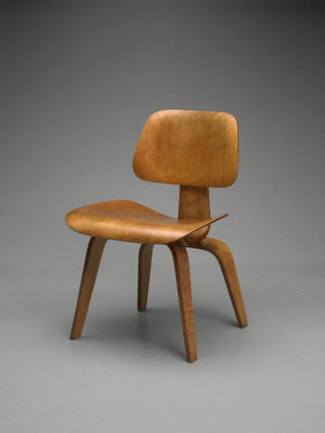Charles Eames and Ray Eames, Preproduction DCW (Dining Chair Wood), 1945&ndash;46. Birch plywood, rubber, steel, and resin. Yale University Art Gallery, Gift of Randall Garrett, B.A. 1972, M.A. 1975 