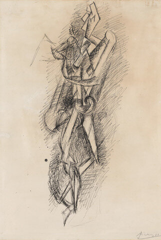 Pablo Picasso, Standing Nude, 1910. Pen and ink. Yale University Art Gallery, Gift of Walter Bareiss, B.S. 1940S